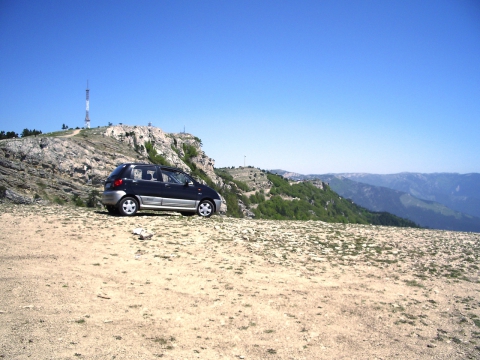 Daewoo Matiz Crimea Ay-Petri Yalta Black Sea Дэу Деу Матиз Ай-Петри Айпетри Крым море Черное море Ялта лето горы 